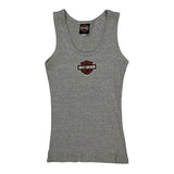Motorcycle Harley Davidson Graphic Tank Top - 2XS Gray Cotton