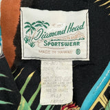 Diamond Head Graphic Hawaiian Shirt - Large Multicoloured Cotton
