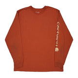 Carhartt Long Sleeve T-Shirt - Large Orange Cotton