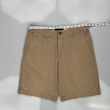 Tommy Hilfiger Pinstripe Chino Shorts - 34W 10L Beige Cotton