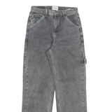 FEELING Womens Regular Fit Grey Denim Jeans W26 L30 Cotton Blend Zip Straight