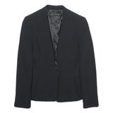 ZARA Womens Black Tailored Jacket XS Viscose Button Closure Elegant Workwear