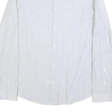 VERSACE Mens White & Grey Stripe Cotton Blend Shirt M Classic Fit Long Sleeve