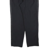 Black Mens Relaxed Trousers W32 L30 Zip Side Stripe Casual Everyday