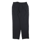 Black Mens Relaxed Trousers W32 L30 Zip Side Stripe Casual Everyday