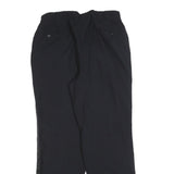 Black Mens Relaxed Trousers W32 L30 Zip Side Stripe Casual Everyday