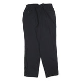 Black Mens Relaxed Trousers W32 L30 Zip Side Stripe Casual Everyday