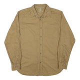 FADED GLORY Mens Beige Shirt Cotton Blend M Casual Button-Down Long Sleeve