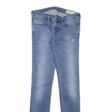 DIESEL Womens Slim Blue Denim Light Wash Jeans W28 L32 Stylish Zip Closure
