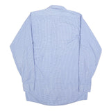 RED KAP Mens Blue Check Shirt M Cotton Blend Long Sleeve Button Closure
