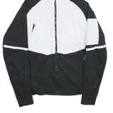 ADIDAS Mens Black & White Zip Hooded Jacket M Polyester Blend Colourblock