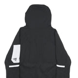 ADIDAS Mens Black & White Zip Hooded Jacket M Polyester Blend Colourblock