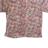 COOKE STREET Mens Red & Beige Floral Cotton Shirt L Casual Summer Lightweight
