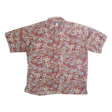 COOKE STREET Mens Red & Beige Floral Cotton Shirt L Casual Summer Lightweight