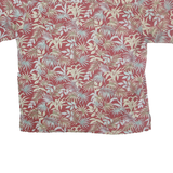 COOKE STREET Mens Red & Beige Floral Cotton Shirt L Casual Summer Lightweight