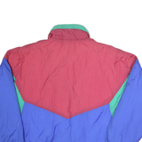 USA Mens Red & Blue Colourblock Shell Jacket M Polyester Zip Casual Retro