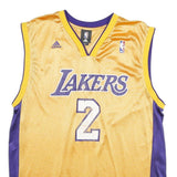 ADIDAS Mens Yellow & Purple Lakers Basketball Jersey L Sleeveless V-Neck Fisher