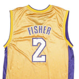 ADIDAS Mens Yellow & Purple Lakers Basketball Jersey L Sleeveless V-Neck Fisher