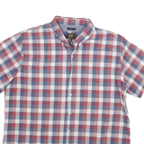 LEE Mens Red & Blue Checked Cotton Blend Shirt 2XL Button Down Casual Summer
