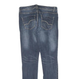 Mens Slim Blue Denim Jeans Cotton Zip W32 L31 Stylish Casual Everyday Wear