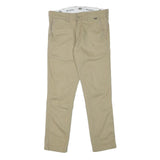DICKIES Mens Cotton Blend Beige Slim Tapered Trousers W34 L30 Workwear Casual