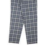 Grey Polyester Blend Mens Regular Fit Tapered Trousers W28 L28 Checked Pattern