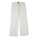 BLUE ASPHALT Womens White Regular Fit Straight Leg Trousers W32 L33 Cotton Blend