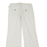 BLUE ASPHALT Womens White Regular Fit Straight Leg Trousers W32 L33 Cotton Blend