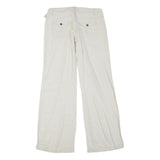 BLUE ASPHALT Womens White Regular Fit Straight Leg Trousers W32 L33 Cotton Blend