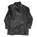 VERA PELLE Womens Black Faux Leather Button Jacket M Leather Plain Button