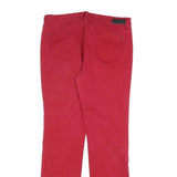 DKNY Womens Red Regular Fit Straight Denim Cotton Blend Jeans W32 L32 Classic
