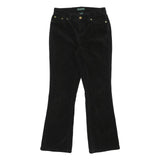LAUREN RALPH LAUREN Womens Cotton Blend Black Regular Flared Trousers W27 L27
