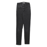 LEVI'S 721 Womens Jeans Black Slim Skinny Denim Medium W25 L30 Classic Style