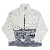 REST AND RELAXATION Womens White & Grey Polar Bear Pattern Jacket L Polyester