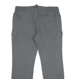 EDMONTE Mens Regular Grey Cargo Trousers W38 L33 Polyamide Blend Zip Closure