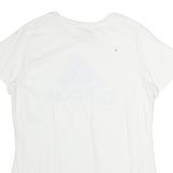 ADIDAS Mens White Light Blue Logo Graphic T-Shirt L Short Sleeve Crew Neck