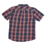 LEVI'S Mens Blue & Red Check Shirt M Casual Cotton Blend Button Down Short