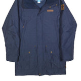 COLUMBIA Mens Blue Outdoor Jacket S Polyester Blend Zip Hooded Plain