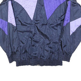 PAND'ORA Womens Blue & Purple Zip Jacket L Polyester Blend Colourblock Retro
