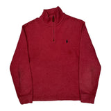 Polo By Ralph Lauren 1/4 Zip - Medium Red Cotton