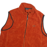 WOOLRICH Mens Orange Polyester Zip Jacket XL Fleece Outdoor Casual Vest