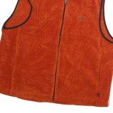 WOOLRICH Mens Orange Polyester Zip Jacket XL Fleece Outdoor Casual Vest