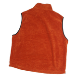 WOOLRICH Mens Orange Polyester Zip Jacket XL Fleece Outdoor Casual Vest