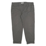 PRADA Womens Cotton Blend Grey Regular Fit Straight Trousers W36 L25 Stylish