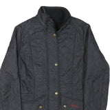 BARBOUR Womens Black Quilted Jacket UK 8 Polyester Blend Button Closure Stylish