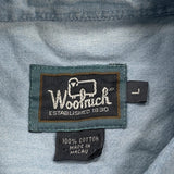 Woolrich Short Sleeve Shirt - Large Blue Cotton