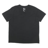 NIKE Mens Black Plain T-Shirt XL Short Sleeve V-Neck Cotton Blend Casual