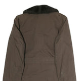 Mens Brown Black Collar Button Jacket L Cotton Blend Classic Formal Outerwear