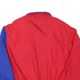 BURNHAM Mens Red & Blue Racing Jacket L Polyester Blend Button Closure Classic