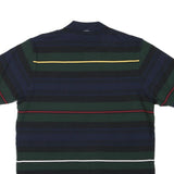 NAUTICA Mens Blue Green Black Yellow Stripe Short Sleeve Polo Shirt M Classic